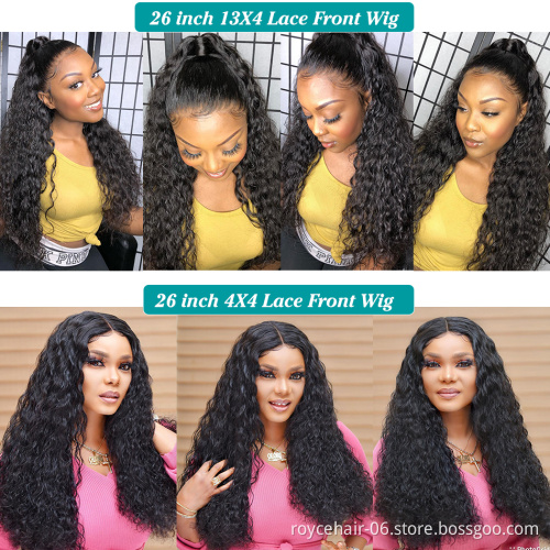 100% Brazilian Virgin Human Hair Transparent Swiss Lace Wig HD Body Wave Curly Lace Front wigs for Black Women